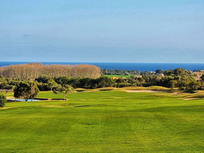 fairways und meer im hintergrund