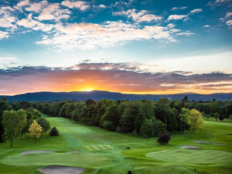 Alwoodey Golf club, golf course, hilly fairway, forest, holidays in england, vacation in north england