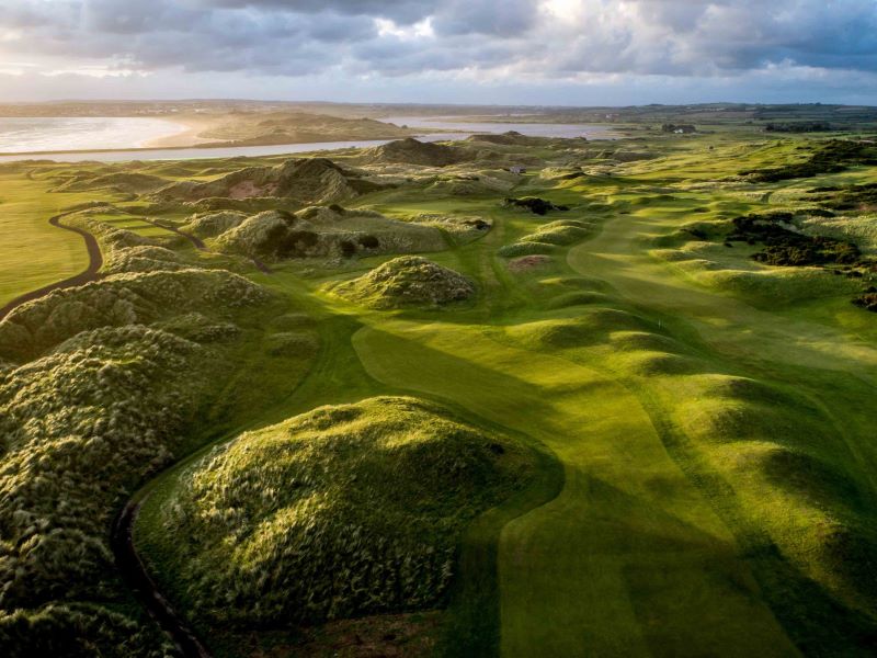 Ainsdale Golf club,golf course, bird perspektiv, lake, trees, golf holidays, vacation in england