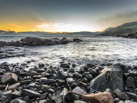 Northern Ireland, rock beach, rough, sunrise, wild, golf in northern Ireland