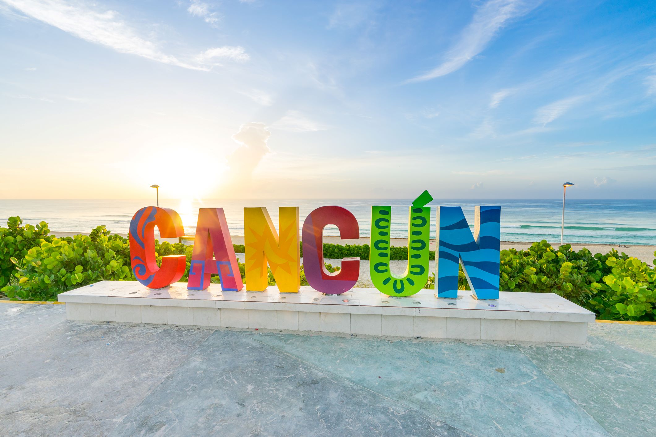 Cancun Schild, Schriftzug, Mexiko, Golfreisen, Meer, Küste, Starnd, Paradies