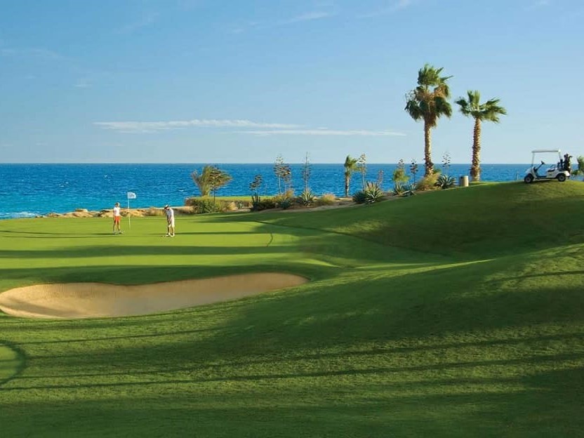 Pok Ta Pok Golf Course, Mexiko, Cancun, Golfferien, Palmen, Meer, Golfer